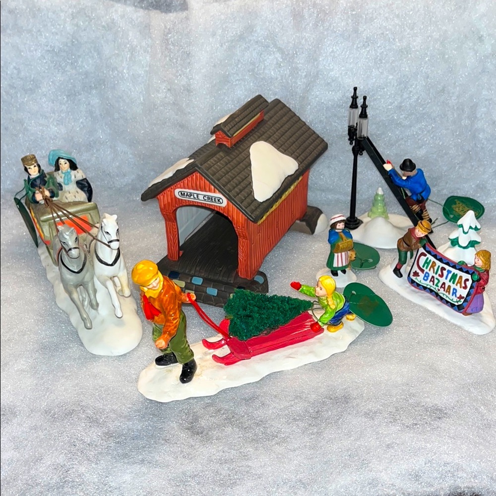 Lot of Department 56 Christmas Village Accessories